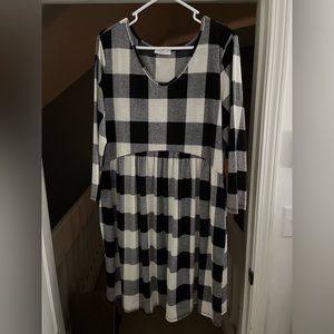 Black and white plaid dress